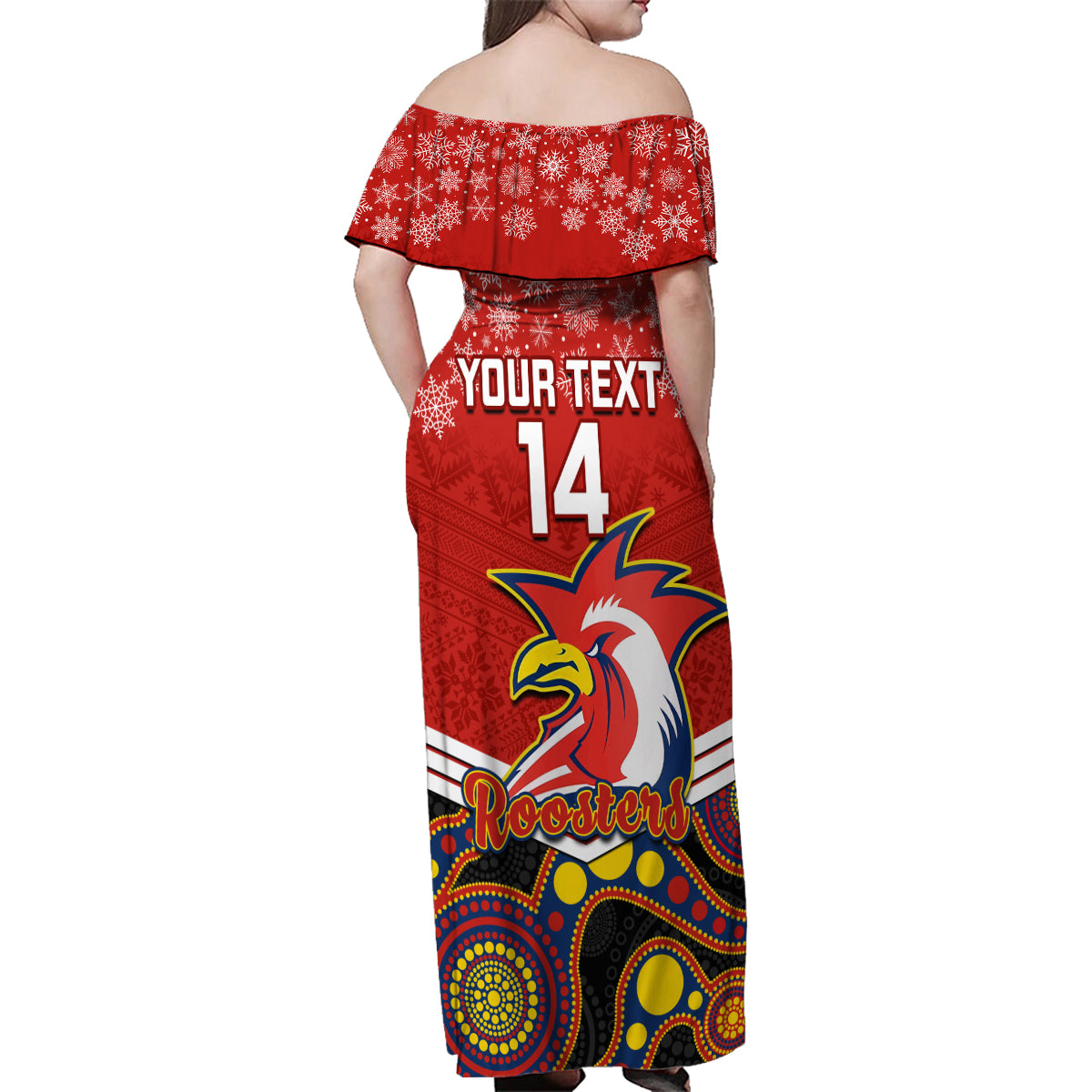 custom-roosters-rugby-christmas-family-matching-off-shoulder-maxi-dress-and-hawaiian-shirt-merry-xmas-2023-mix-aboriginal-art