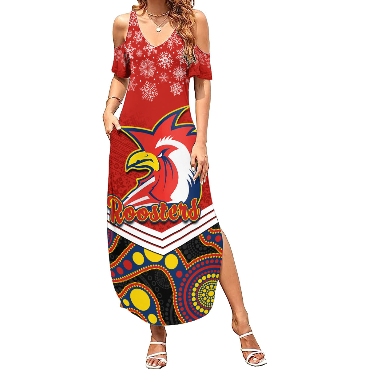 custom-roosters-rugby-christmas-family-matching-summer-maxi-dress-and-hawaiian-shirt-merry-xmas-2023-mix-aboriginal-art