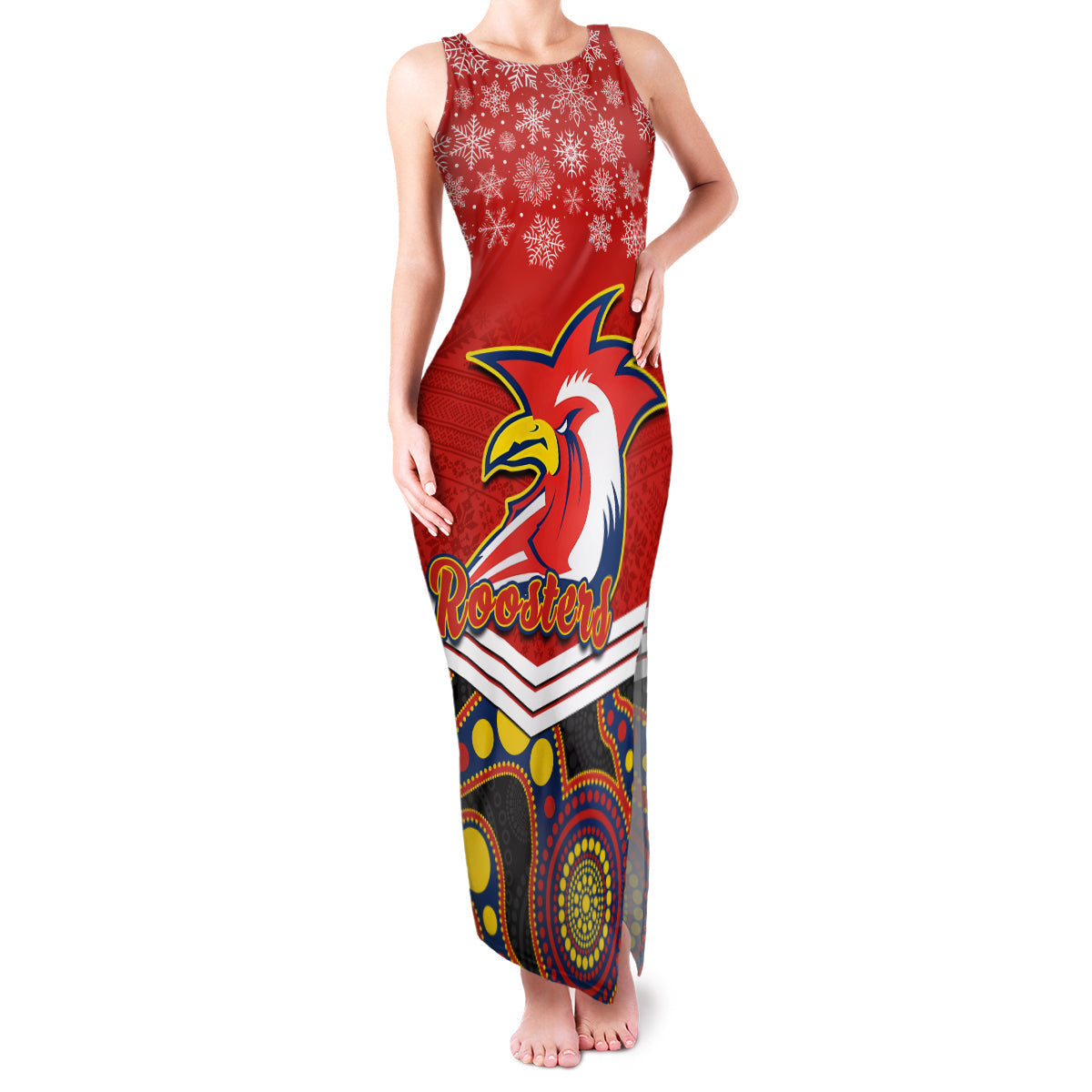 custom-roosters-rugby-christmas-family-matching-tank-maxi-dress-and-hawaiian-shirt-merry-xmas-2023-mix-aboriginal-art