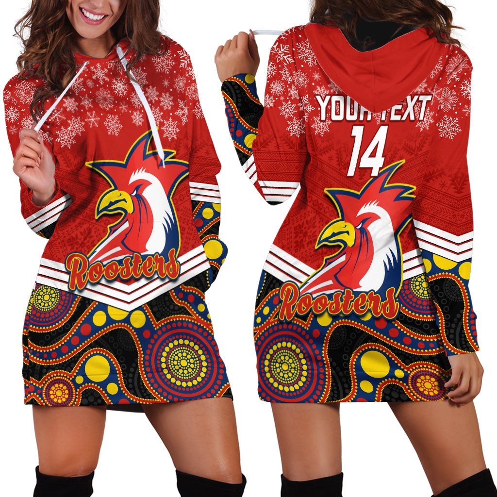 custom-roosters-rugby-christmas-hoodie-dress-merry-xmas-2023-mix-aboriginal-art