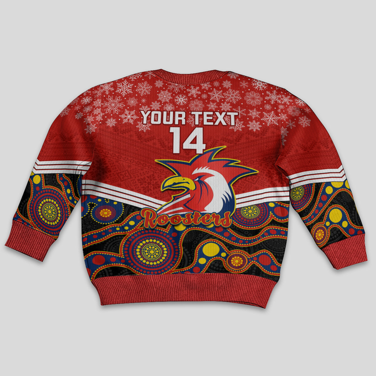 custom-roosters-rugby-christmas-kid-ugly-christmas-sweater-merry-xmas-2023-mix-aboriginal-art