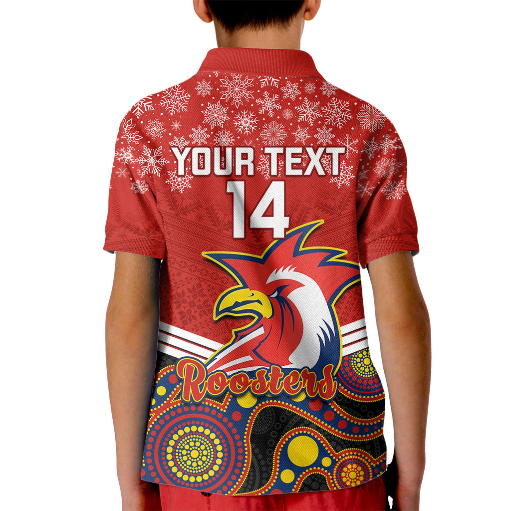 custom-roosters-rugby-christmas-kid-polo-shirt-merry-xmas-2023-mix-aboriginal-art