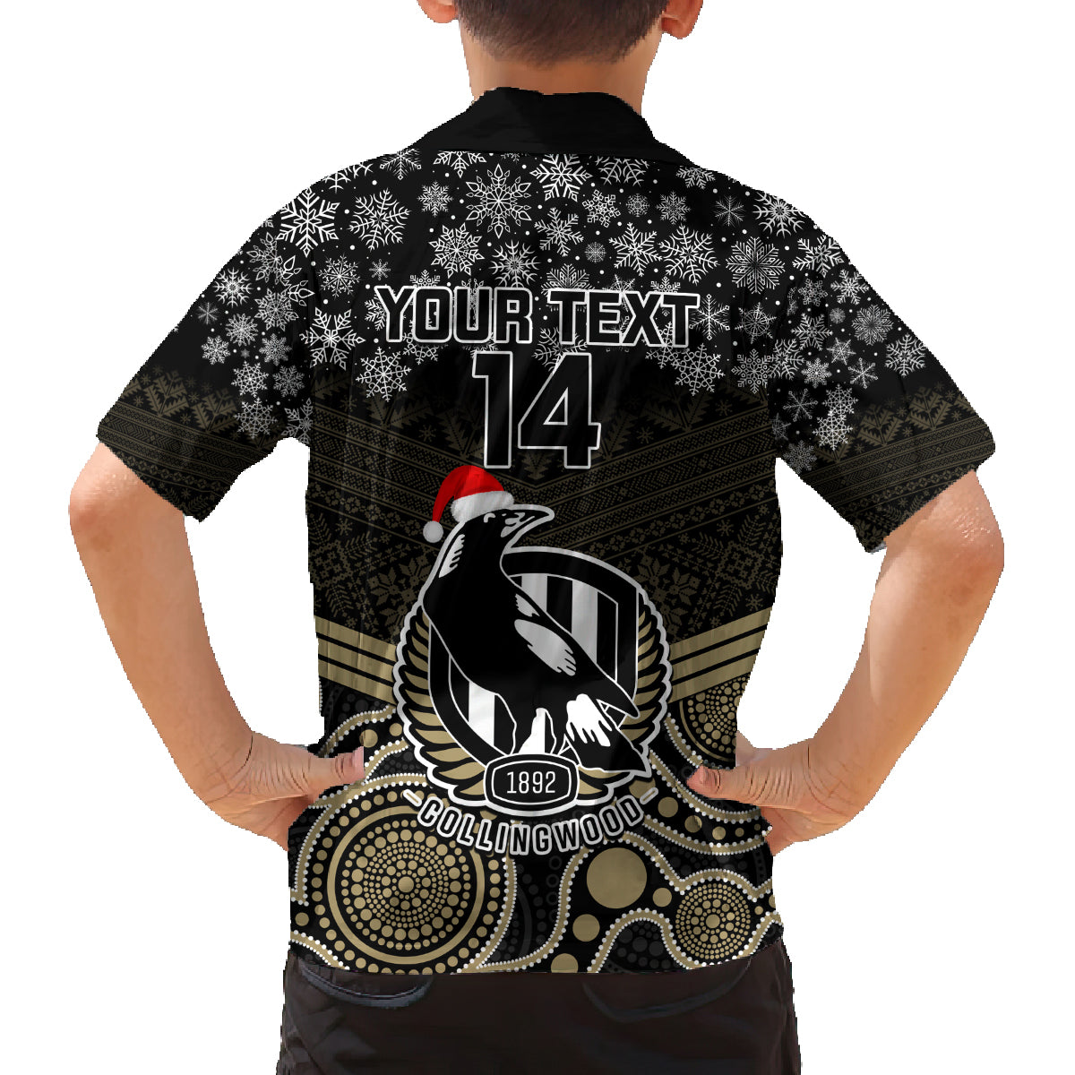 custom-collingwood-football-christmas-family-matching-long-sleeve-bodycon-dress-and-hawaiian-shirt-merry-xmas-2023-mix-aboriginal-art