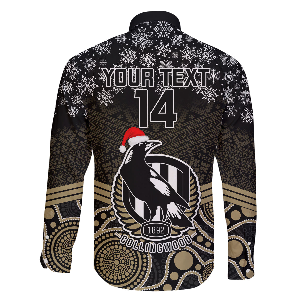 custom-collingwood-football-christmas-family-matching-long-sleeve-bodycon-dress-and-hawaiian-shirt-merry-xmas-2023-mix-aboriginal-art