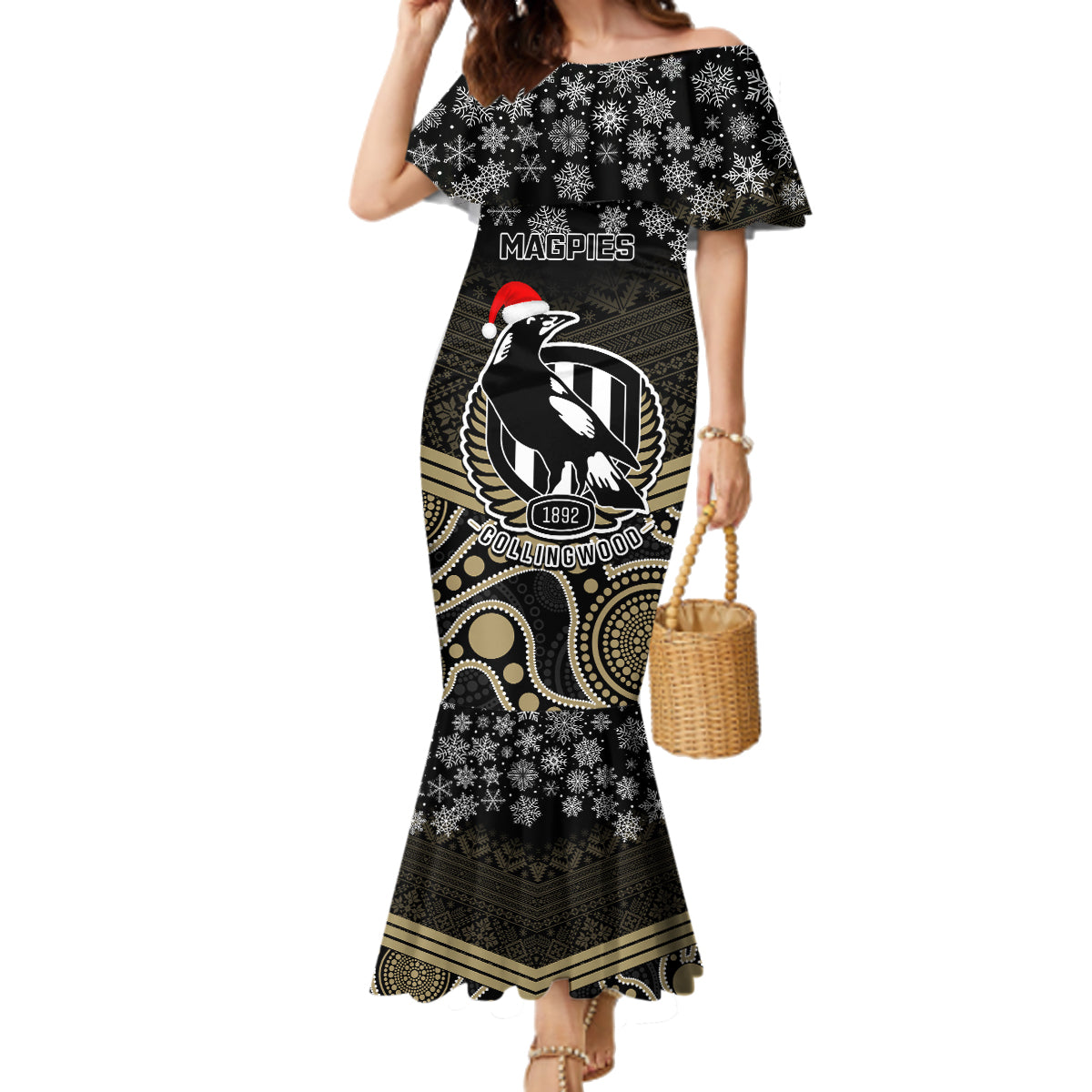 custom-collingwood-football-christmas-family-matching-mermaid-dress-and-hawaiian-shirt-merry-xmas-2023-mix-aboriginal-art