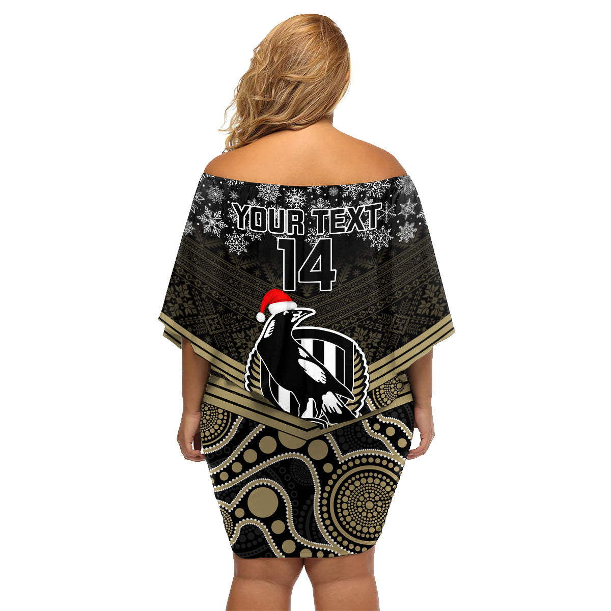 custom-collingwood-football-christmas-family-matching-off-shoulder-short-dress-and-hawaiian-shirt-merry-xmas-2023-mix-aboriginal-art