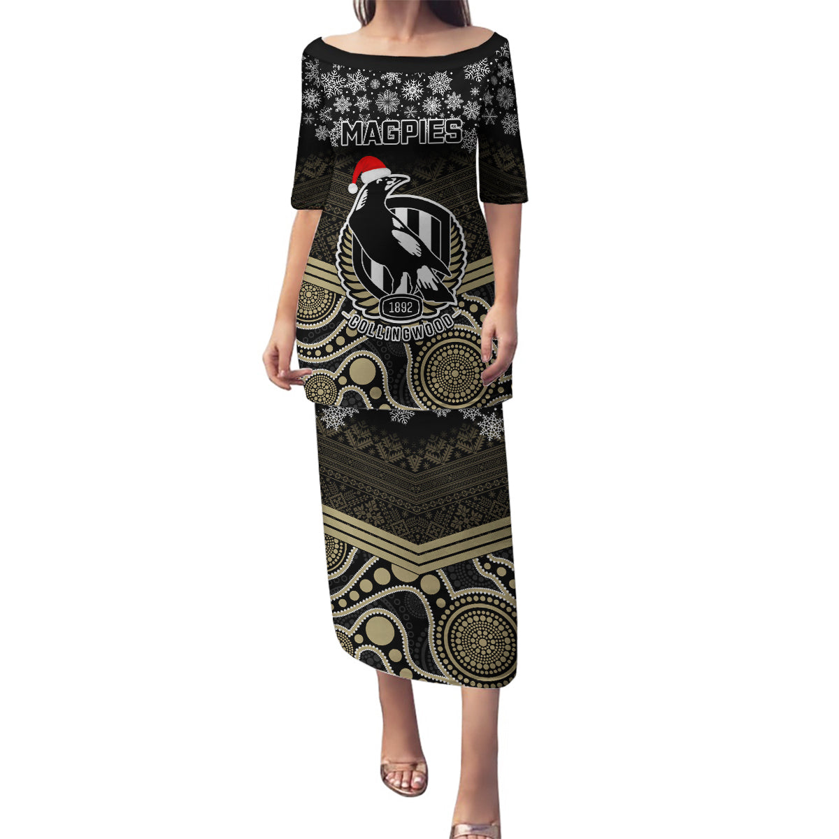 custom-collingwood-football-christmas-family-matching-puletasi-dress-and-hawaiian-shirt-merry-xmas-2023-mix-aboriginal-art