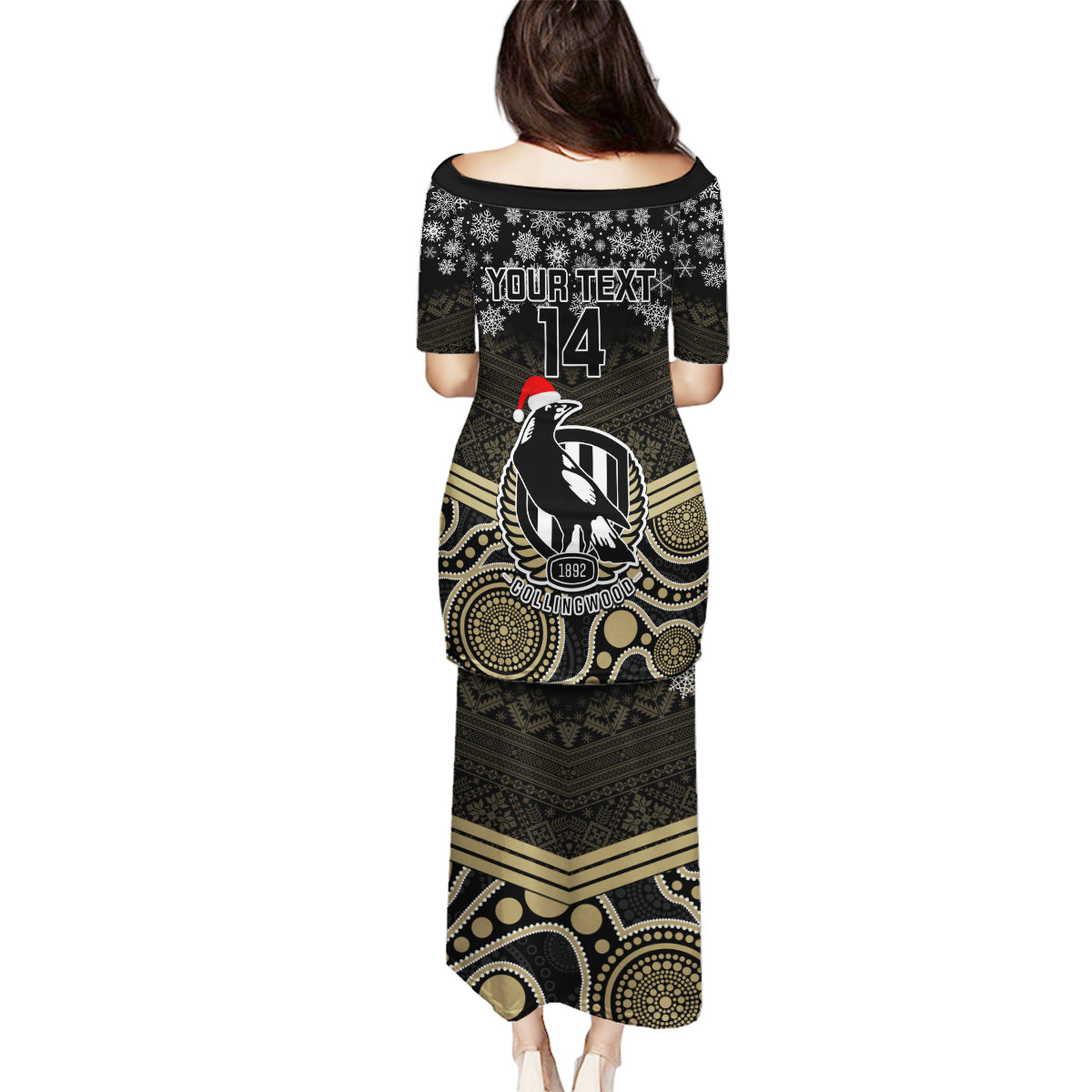 custom-collingwood-football-christmas-family-matching-puletasi-dress-and-hawaiian-shirt-merry-xmas-2023-mix-aboriginal-art