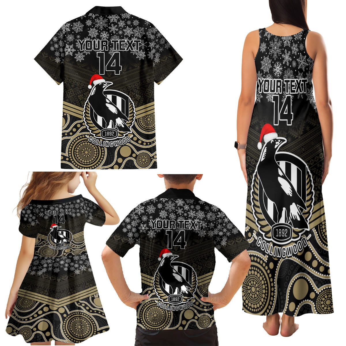 custom-collingwood-football-christmas-family-matching-tank-maxi-dress-and-hawaiian-shirt-merry-xmas-2023-mix-aboriginal-art