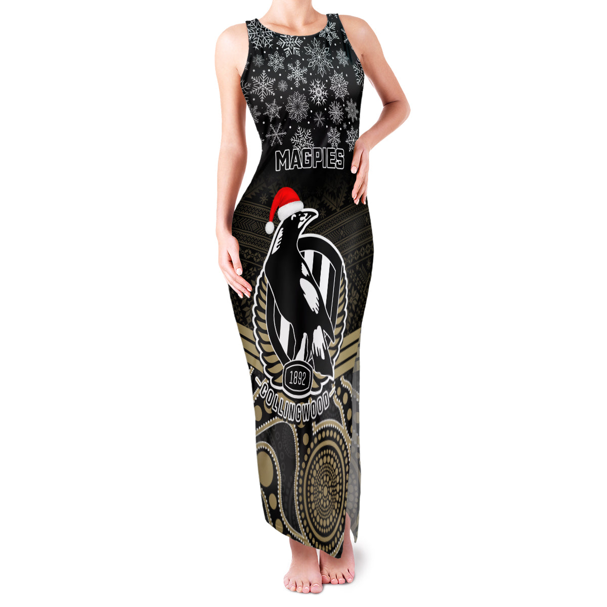 custom-collingwood-football-christmas-family-matching-tank-maxi-dress-and-hawaiian-shirt-merry-xmas-2023-mix-aboriginal-art