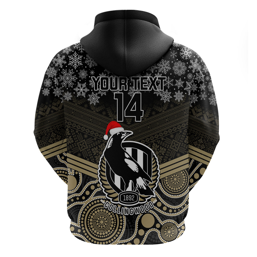 Custom Collingwood Football Christmas Hoodie Merry Xmas 2023 Mix Aboriginal Art - Vibe Hoodie Shop