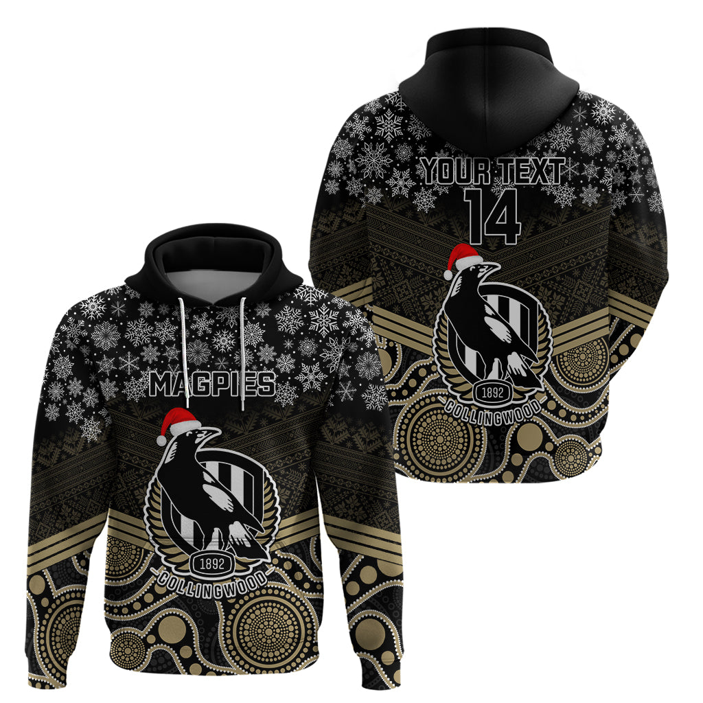 Custom Collingwood Football Christmas Hoodie Merry Xmas 2023 Mix Aboriginal Art - Vibe Hoodie Shop