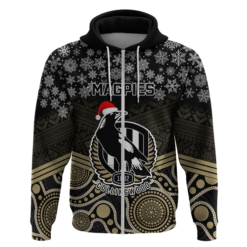 Custom Collingwood Football Christmas Hoodie Merry Xmas 2023 Mix Aboriginal Art - Vibe Hoodie Shop