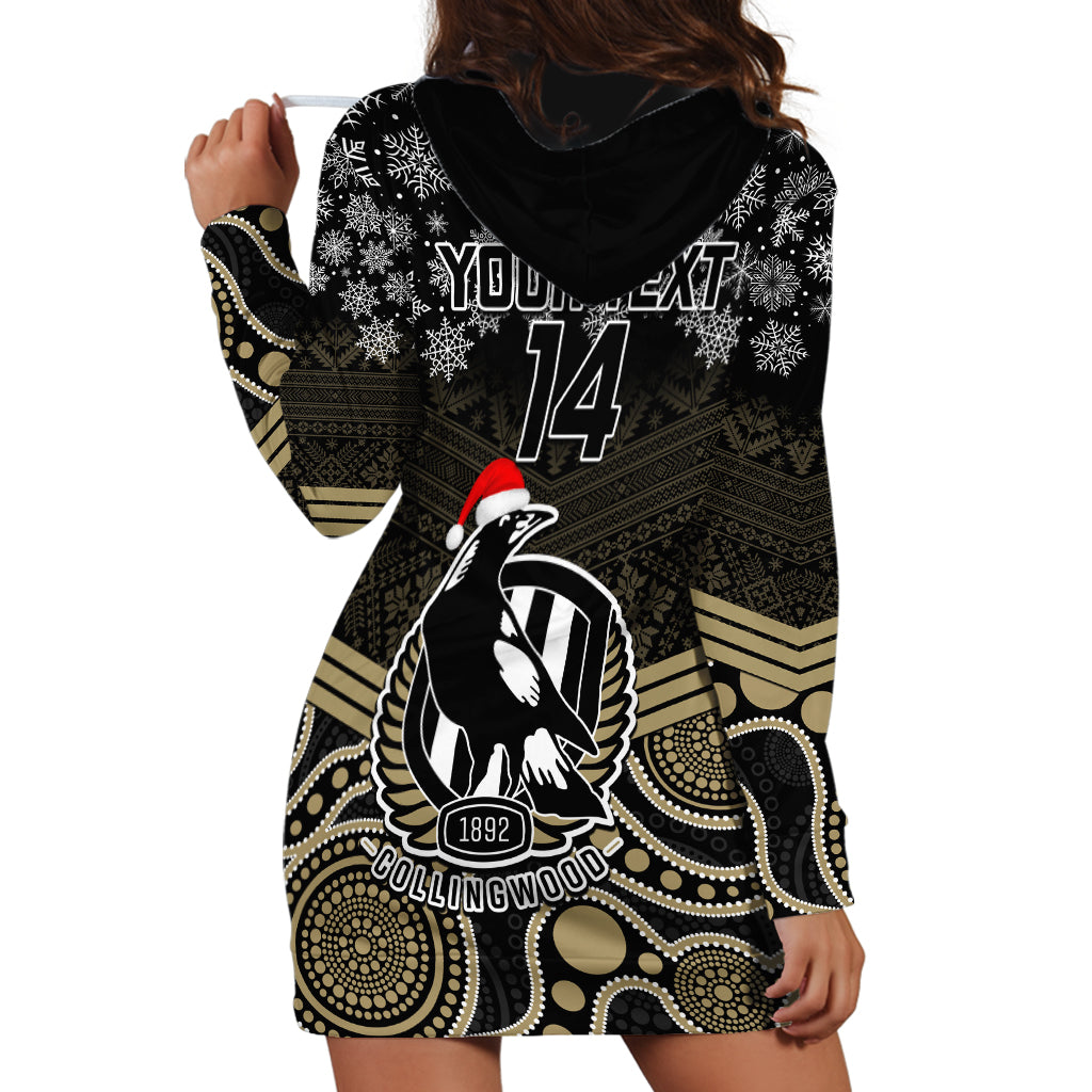 Custom Collingwood Football Christmas Hoodie Dress Merry Xmas 2023 Mix Aboriginal Art - Vibe Hoodie Shop