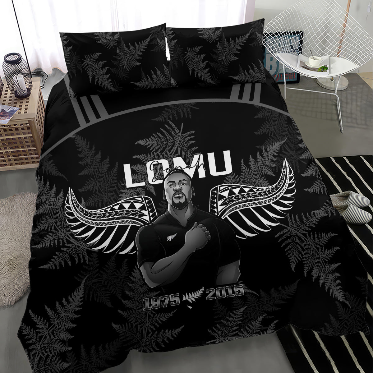 New Zealand Silver Fern Rugby Bedding Set Aotearoa Godfather Proud Gone But Never Forgotten - Vibe Hoodie Shop