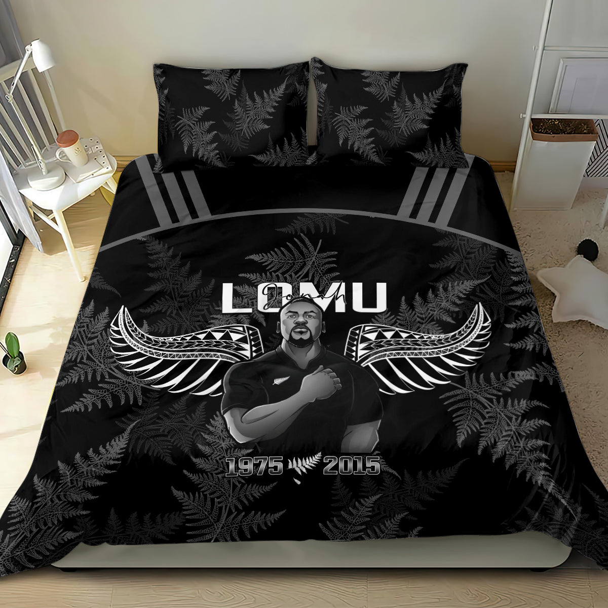 New Zealand Silver Fern Rugby Bedding Set Aotearoa Godfather Proud Gone But Never Forgotten - Vibe Hoodie Shop