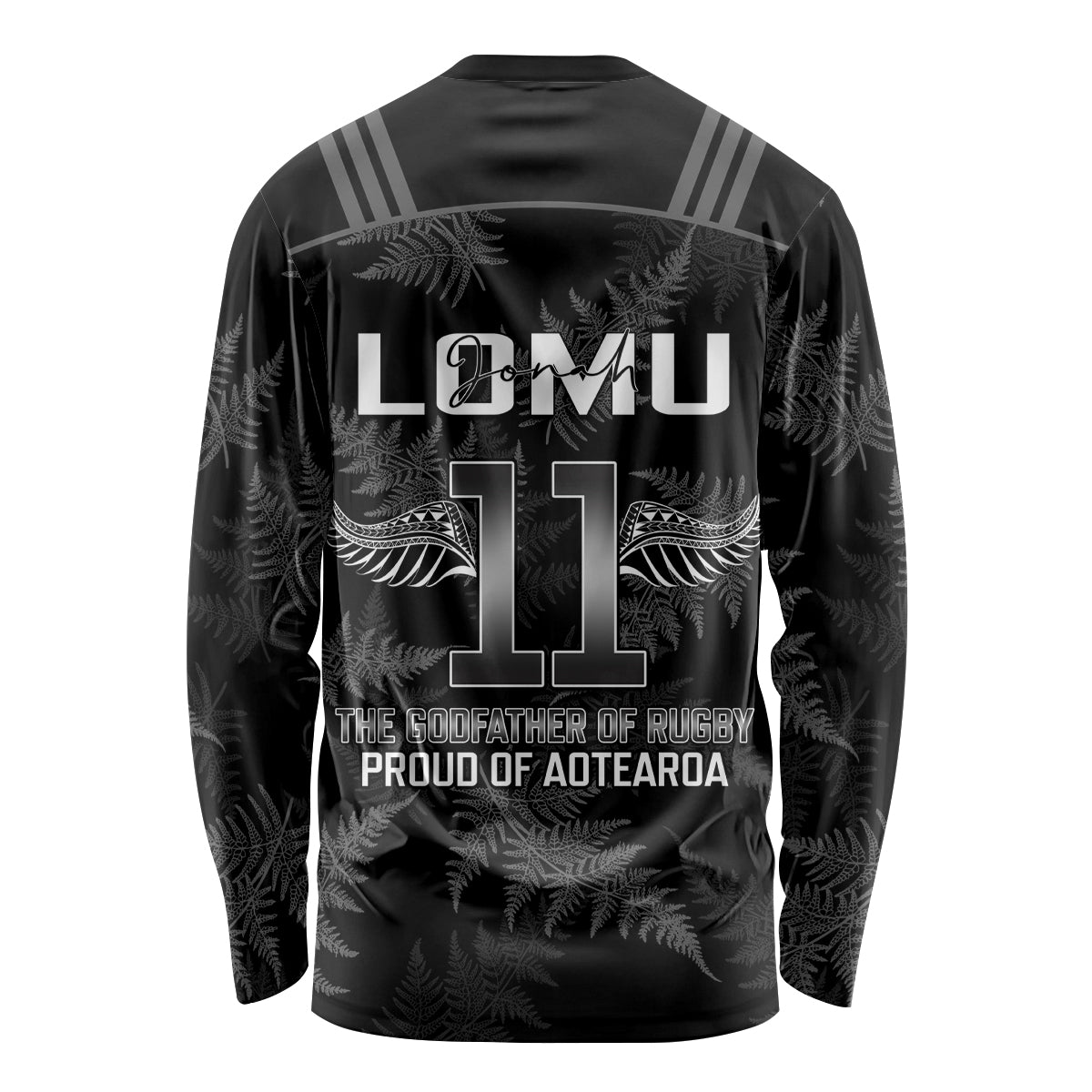 New Zealand Silver Fern Rugby Long Sleeve Shirt Aotearoa Godfather Proud Gone But Never Forgotten - Vibe Hoodie Shop