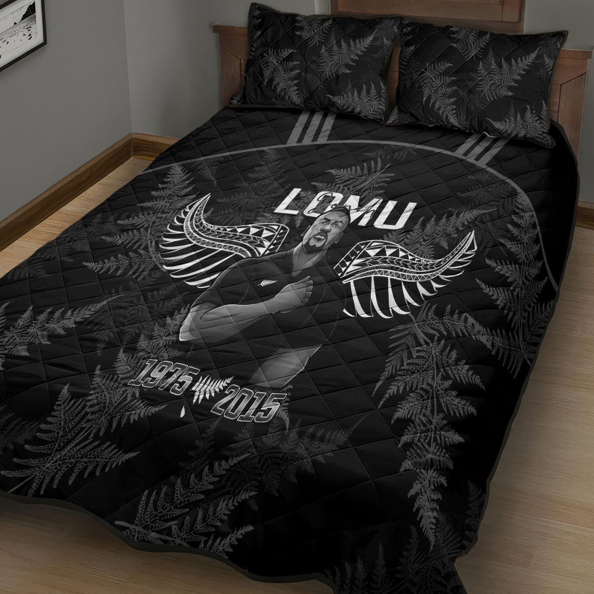New Zealand Silver Fern Rugby Quilt Bed Set Aotearoa Godfather Proud Gone But Never Forgotten - Vibe Hoodie Shop