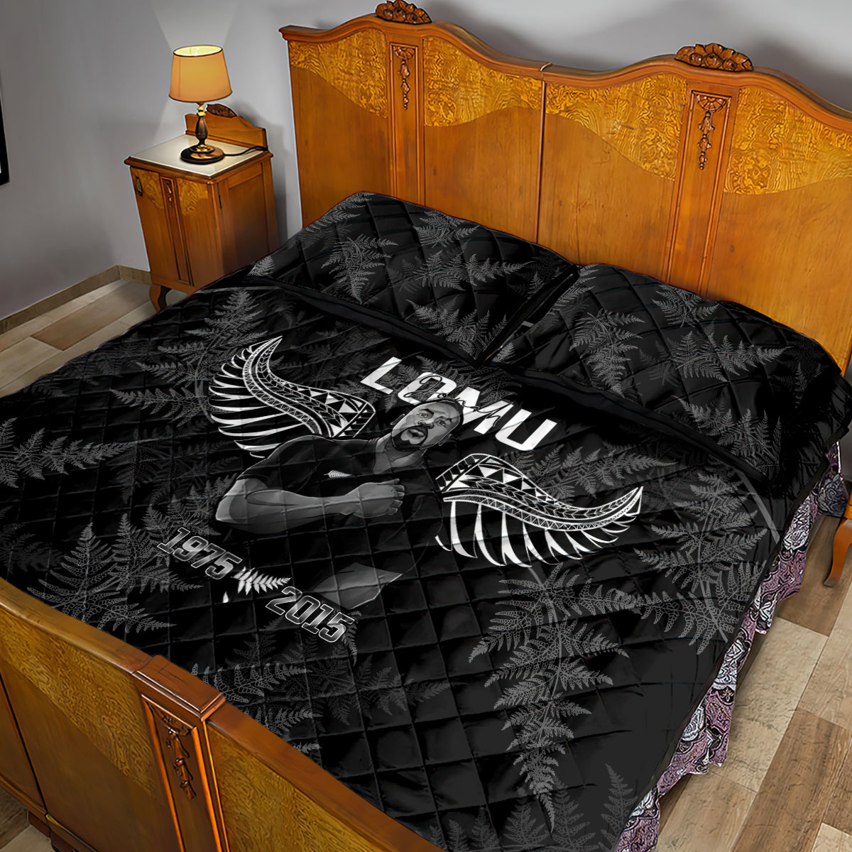 New Zealand Silver Fern Rugby Quilt Bed Set Aotearoa Godfather Proud Gone But Never Forgotten - Vibe Hoodie Shop