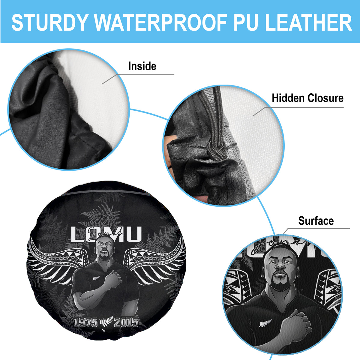 New Zealand Silver Fern Rugby Spare Tire Cover Aotearoa Godfather Proud Gone But Never Forgotten - Vibe Hoodie Shop