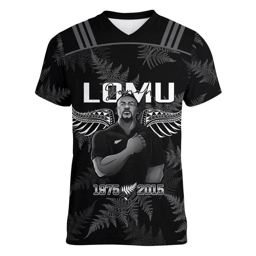 New Zealand Silver Fern Rugby Women V Neck T Shirt Aotearoa Godfather Proud Gone But Never Forgotten - Vibe Hoodie Shop