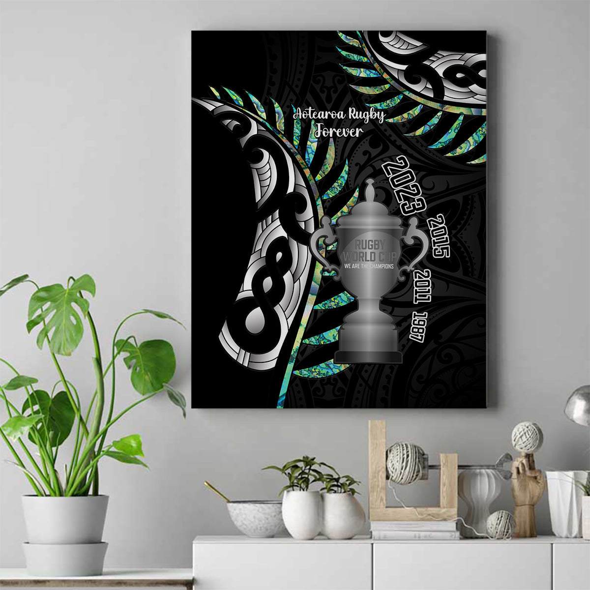 personalised-new-zealand-silver-fern-rugby-canvas-wall-art-paua-shell-with-champions-trophy-history-nz-forever