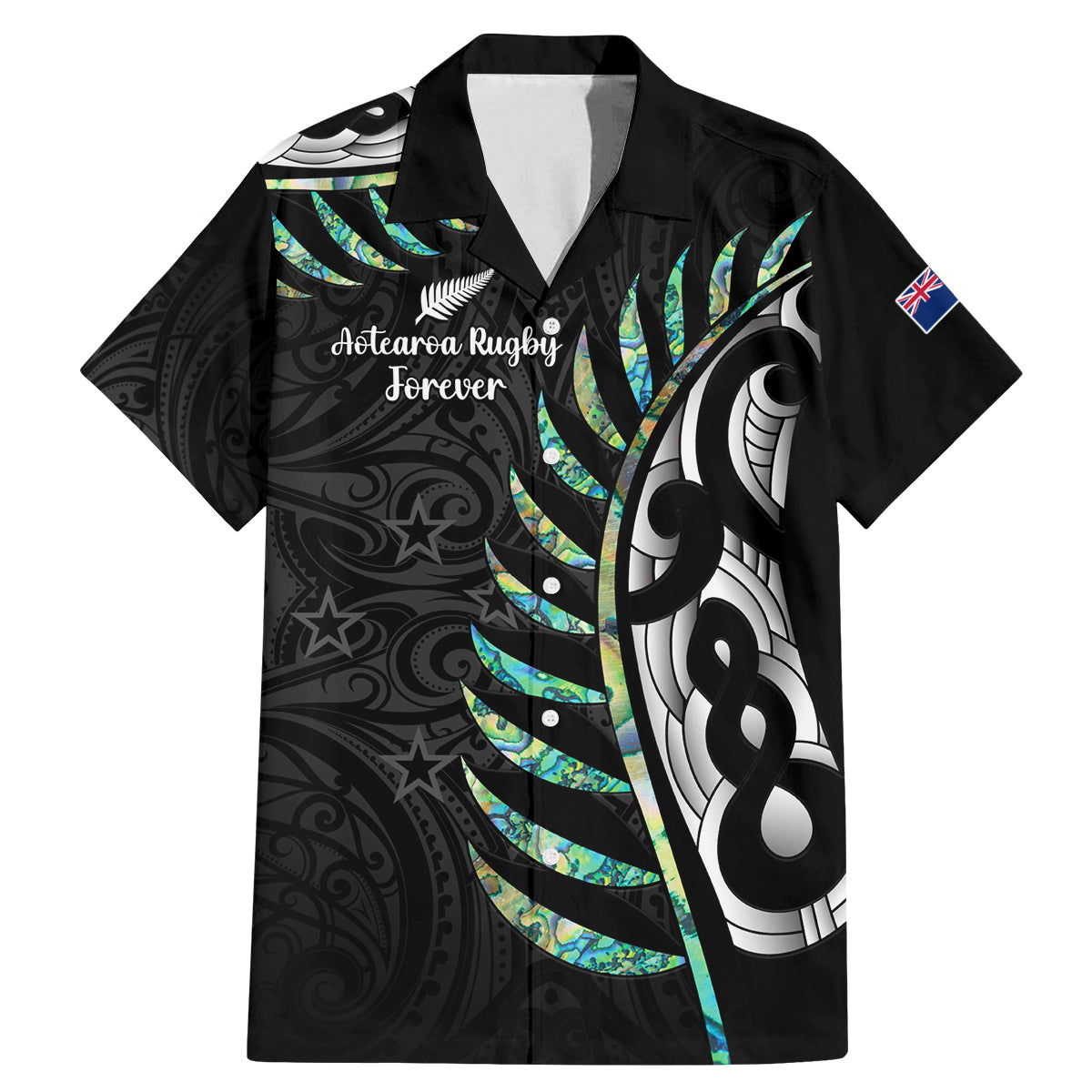 personalised-new-zealand-silver-fern-rugby-family-matching-mermaid-dress-and-hawaiian-shirt-paua-shell-with-champions-trophy-history-nz-forever