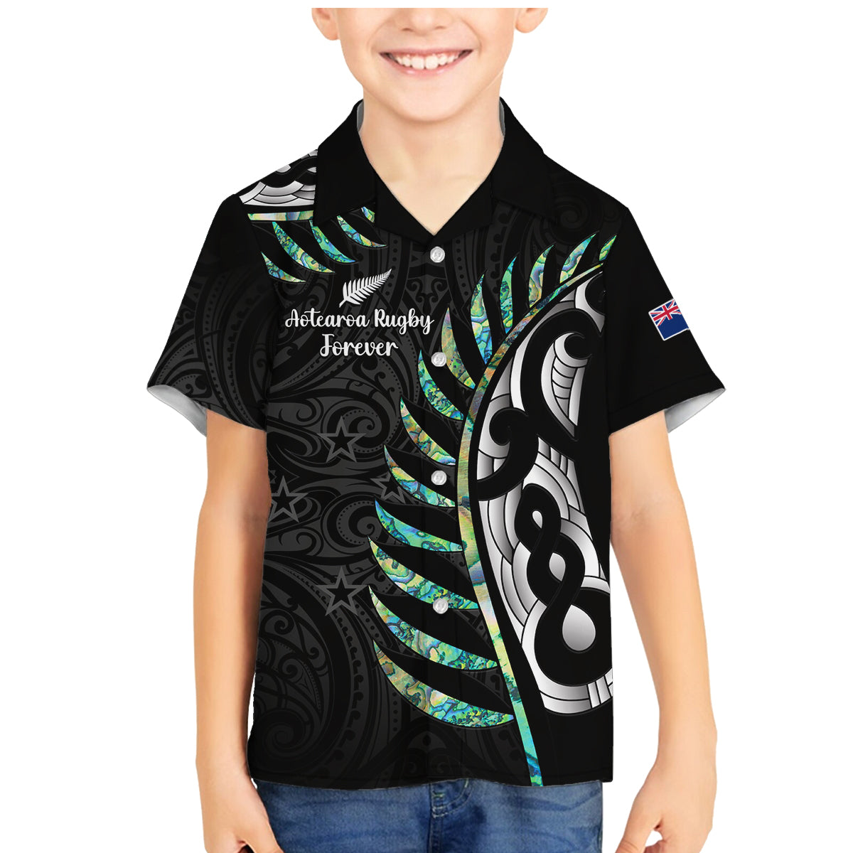 personalised-new-zealand-silver-fern-rugby-family-matching-mermaid-dress-and-hawaiian-shirt-paua-shell-with-champions-trophy-history-nz-forever