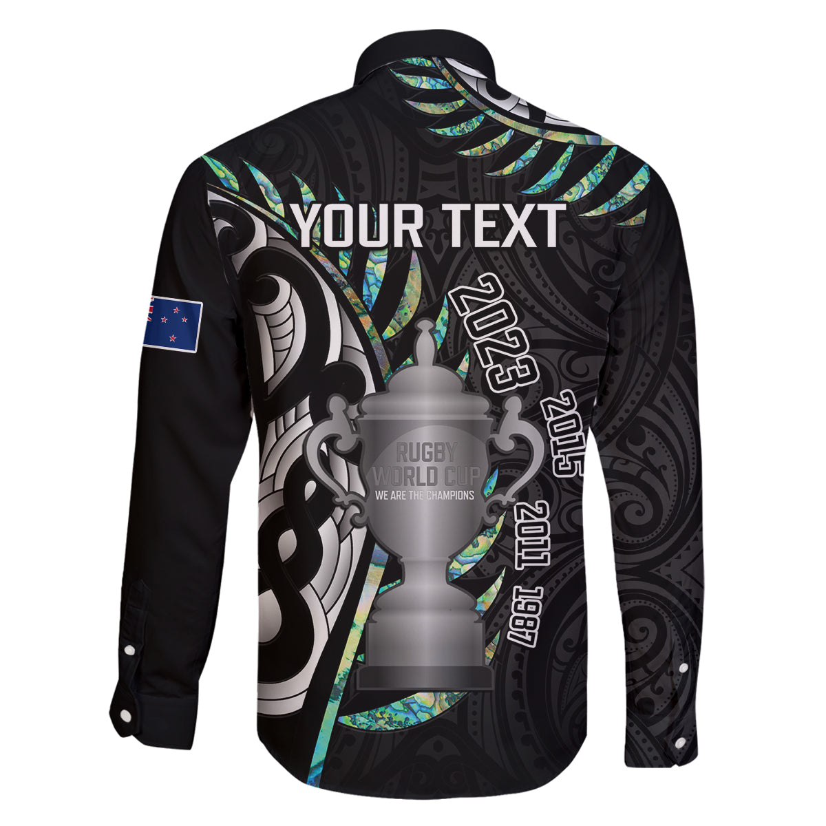 personalised-new-zealand-silver-fern-rugby-family-matching-off-shoulder-long-sleeve-dress-and-hawaiian-shirt-paua-shell-with-champions-trophy-history-nz-forever