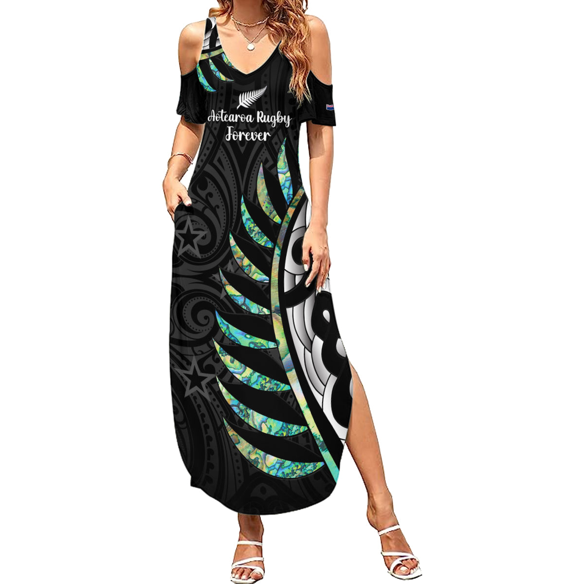personalised-new-zealand-silver-fern-rugby-family-matching-summer-maxi-dress-and-hawaiian-shirt-paua-shell-with-champions-trophy-history-nz-forever