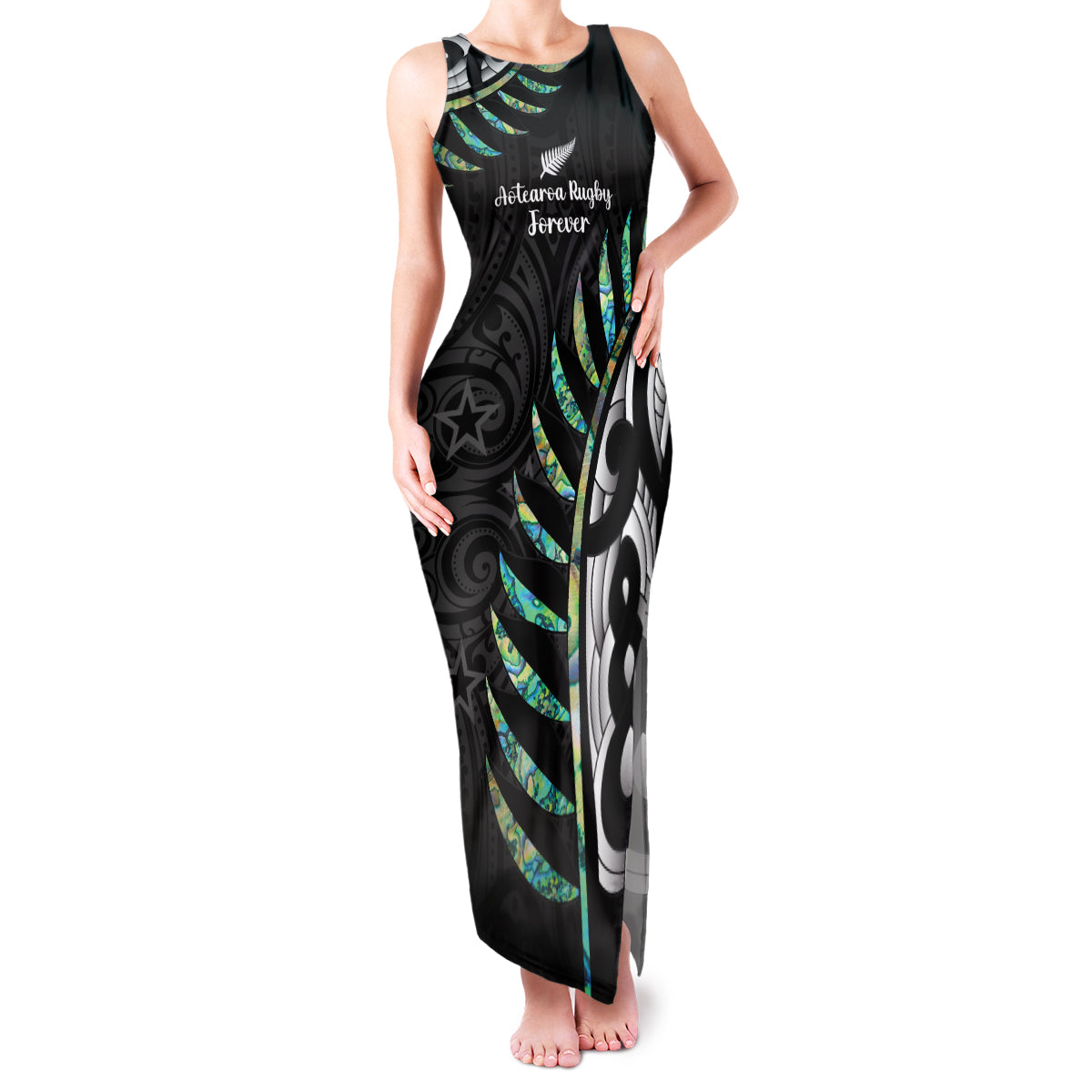 personalised-new-zealand-silver-fern-rugby-family-matching-tank-maxi-dress-and-hawaiian-shirt-paua-shell-with-champions-trophy-history-nz-forever