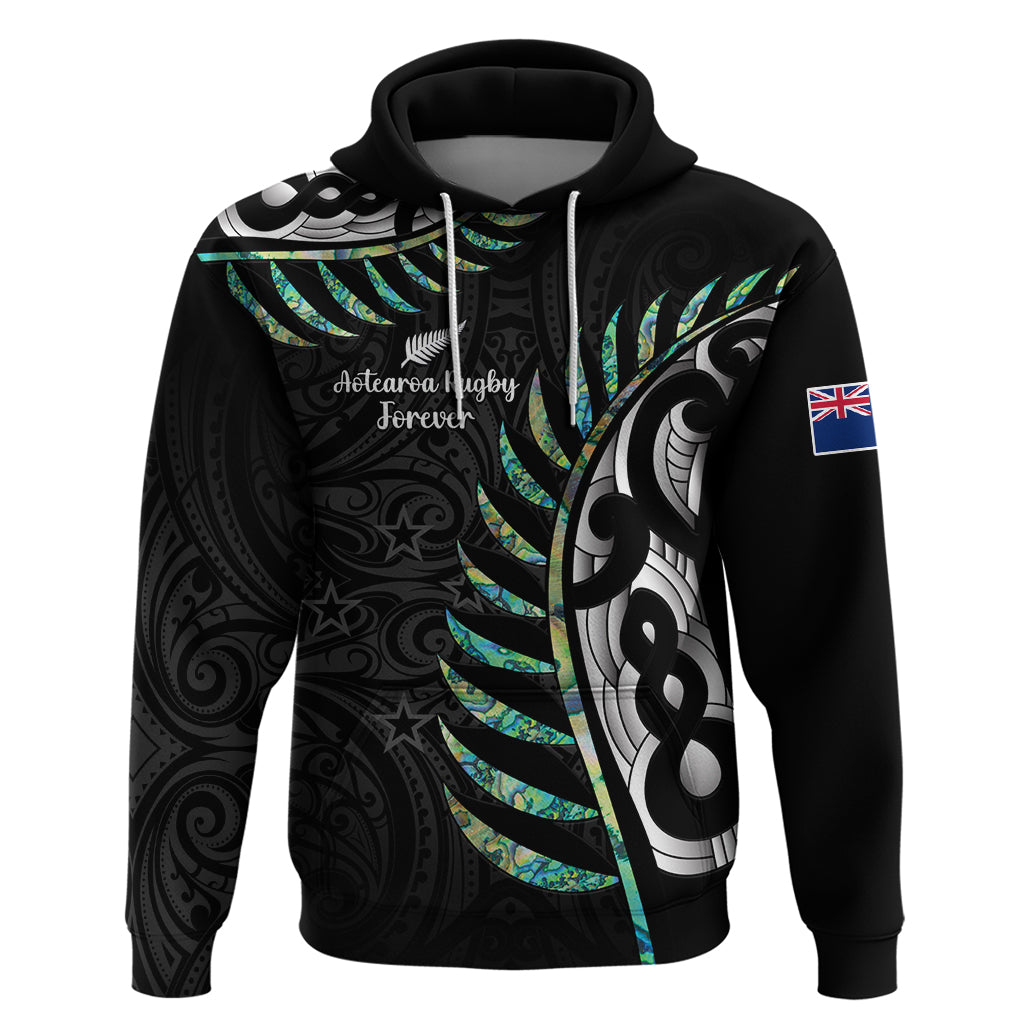 Personalised New Zealand Silver Fern Rugby Hoodie Paua Shell With Champions Trophy History NZ Forever - Vibe Hoodie Shop