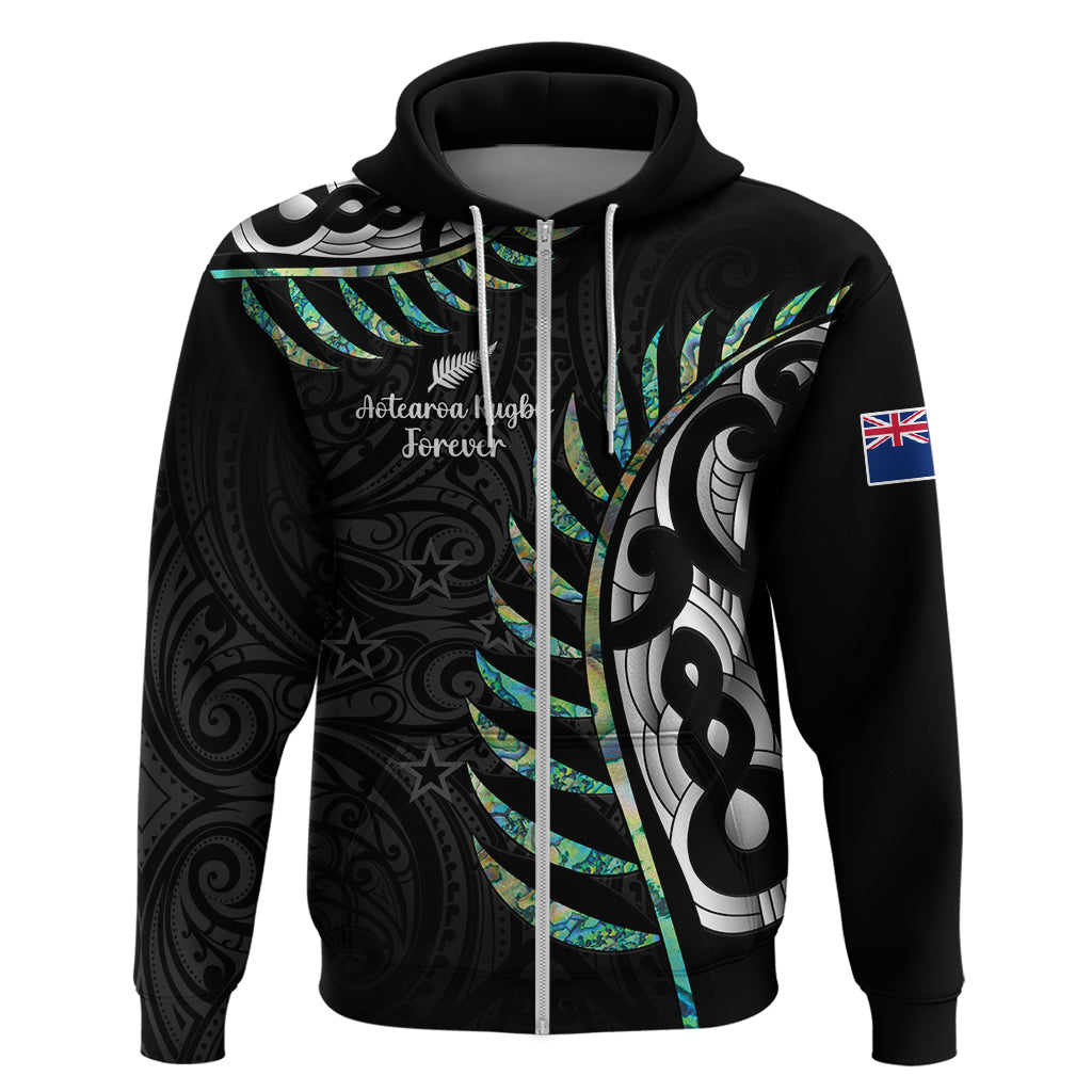 Personalised New Zealand Silver Fern Rugby Hoodie Paua Shell With Champions Trophy History NZ Forever - Vibe Hoodie Shop