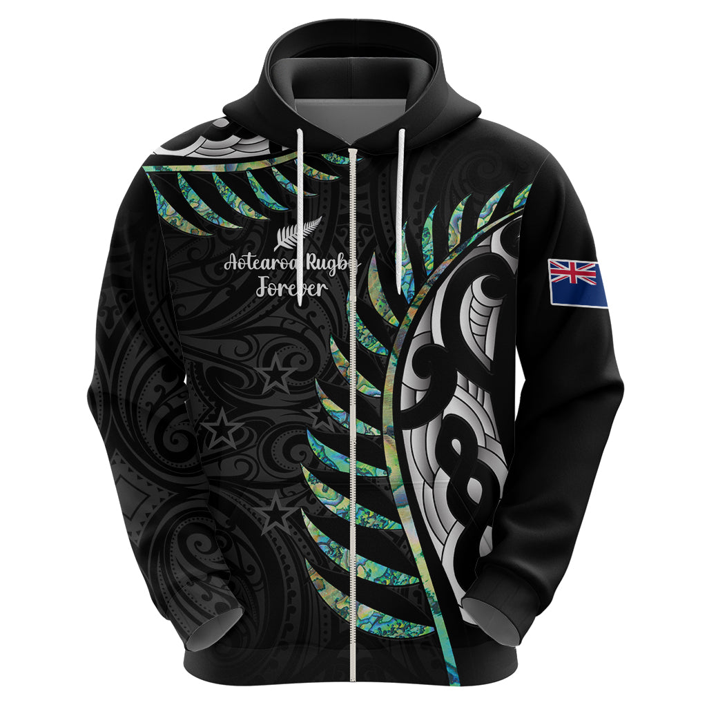 Personalised New Zealand Silver Fern Rugby Hoodie Paua Shell With Champions Trophy History NZ Forever - Vibe Hoodie Shop