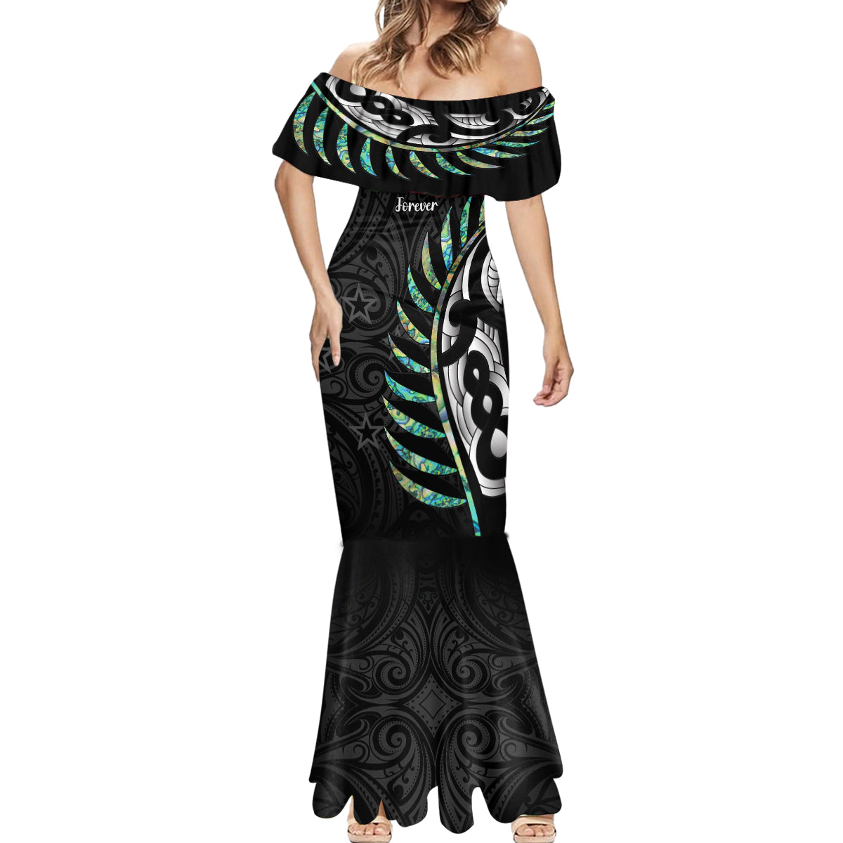 personalised-new-zealand-silver-fern-rugby-mermaid-dress-paua-shell-with-champions-trophy-history-nz-forever