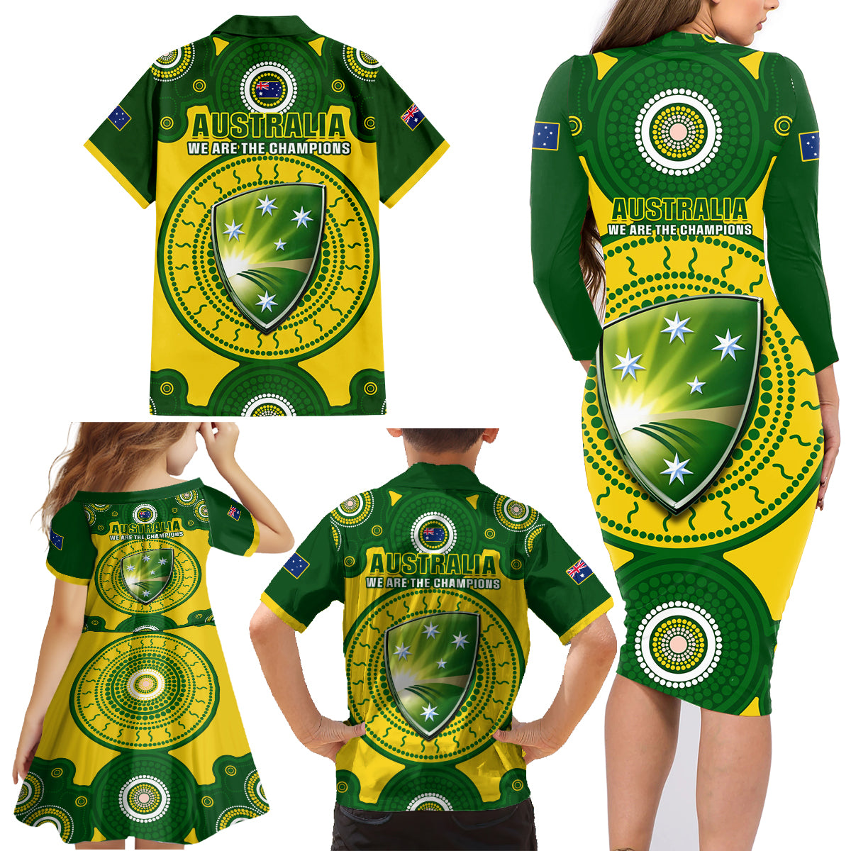 australia-cricket-family-matching-long-sleeve-bodycon-dress-and-hawaiian-shirt-2023-world-cup-6th-champions-trophy-national-color