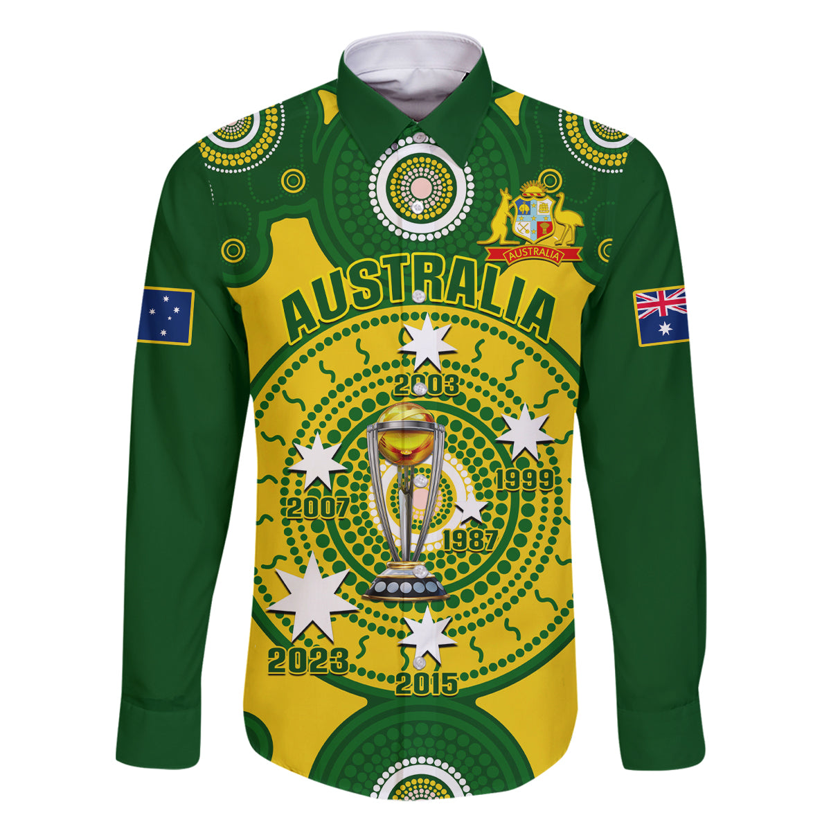 australia-cricket-family-matching-long-sleeve-bodycon-dress-and-hawaiian-shirt-2023-world-cup-6th-champions-trophy-national-color