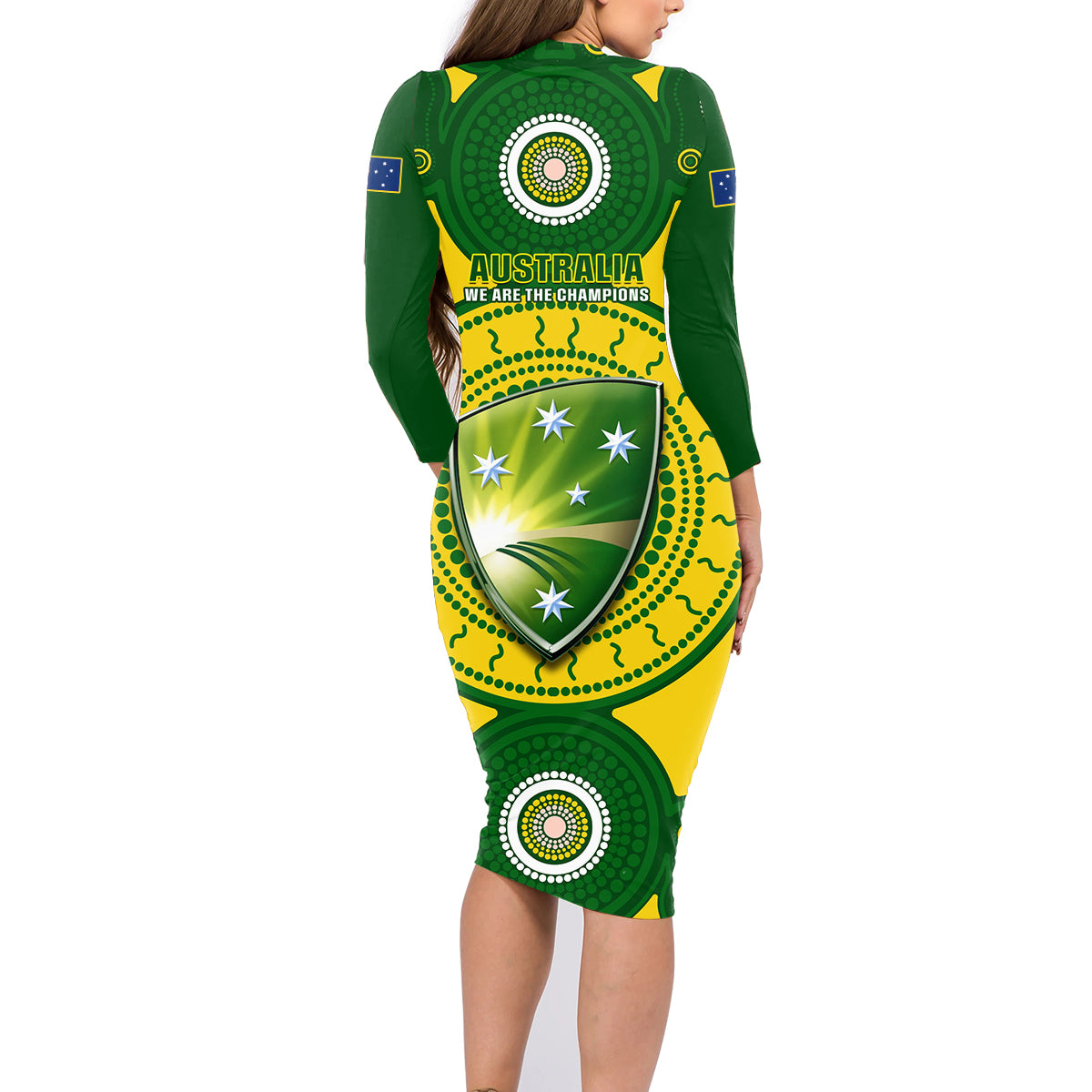 australia-cricket-family-matching-long-sleeve-bodycon-dress-and-hawaiian-shirt-2023-world-cup-6th-champions-trophy-national-color