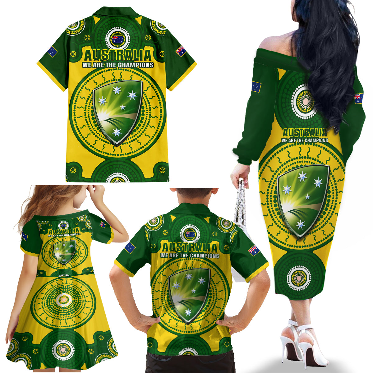 australia-cricket-family-matching-off-shoulder-long-sleeve-dress-and-hawaiian-shirt-2023-world-cup-6th-champions-trophy-national-color