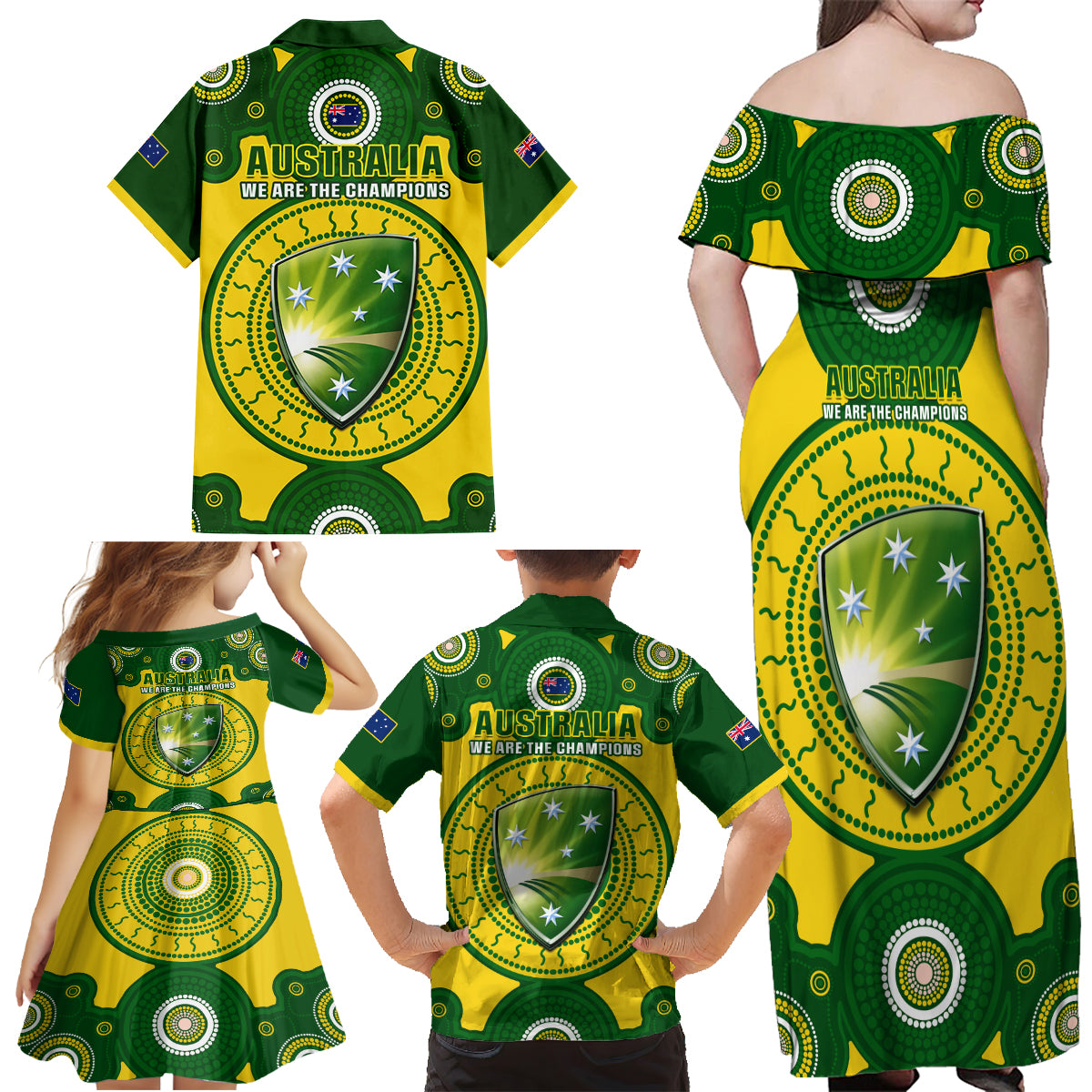 australia-cricket-family-matching-off-shoulder-maxi-dress-and-hawaiian-shirt-2023-world-cup-6th-champions-trophy-national-color