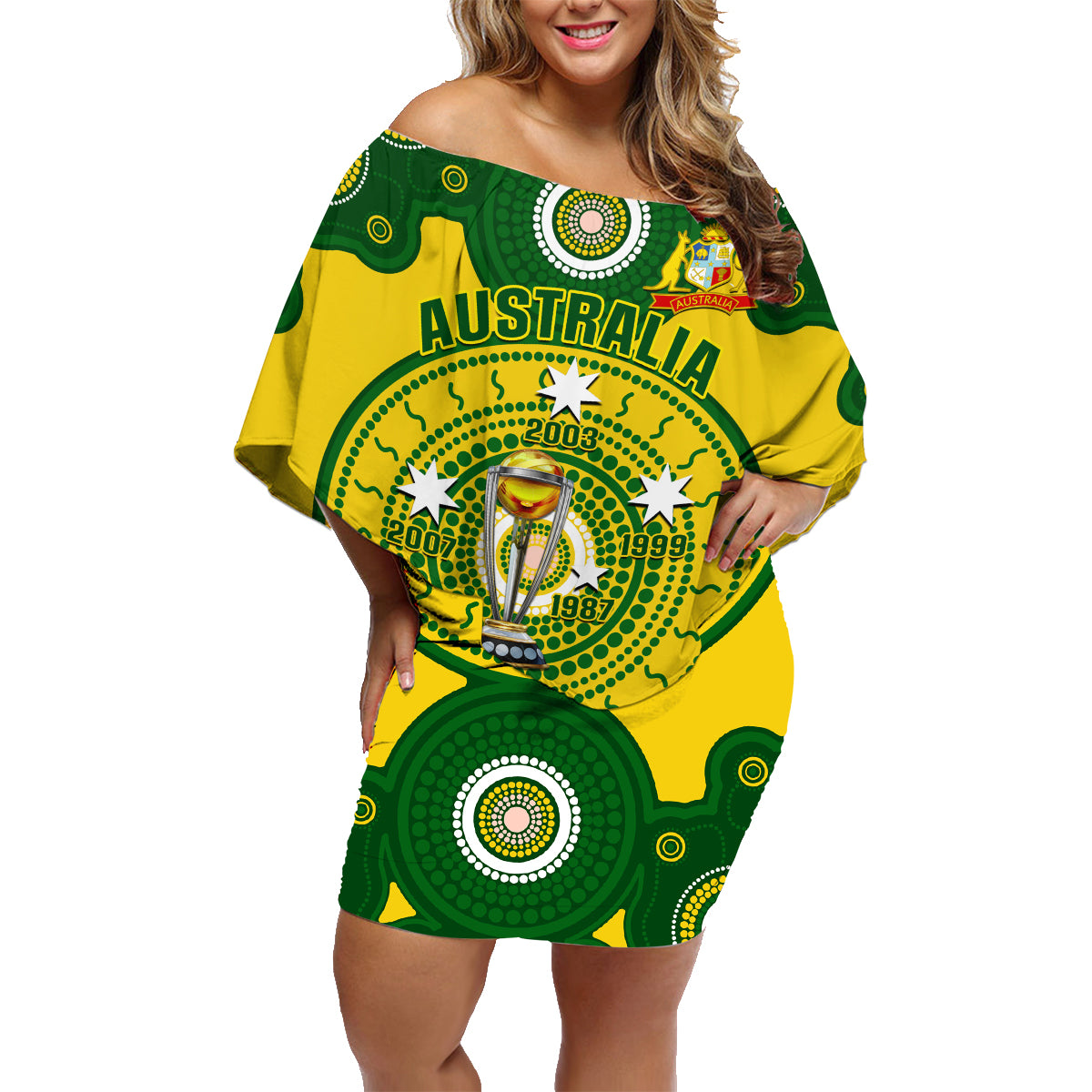 australia-cricket-family-matching-off-shoulder-short-dress-and-hawaiian-shirt-2023-world-cup-6th-champions-trophy-national-color