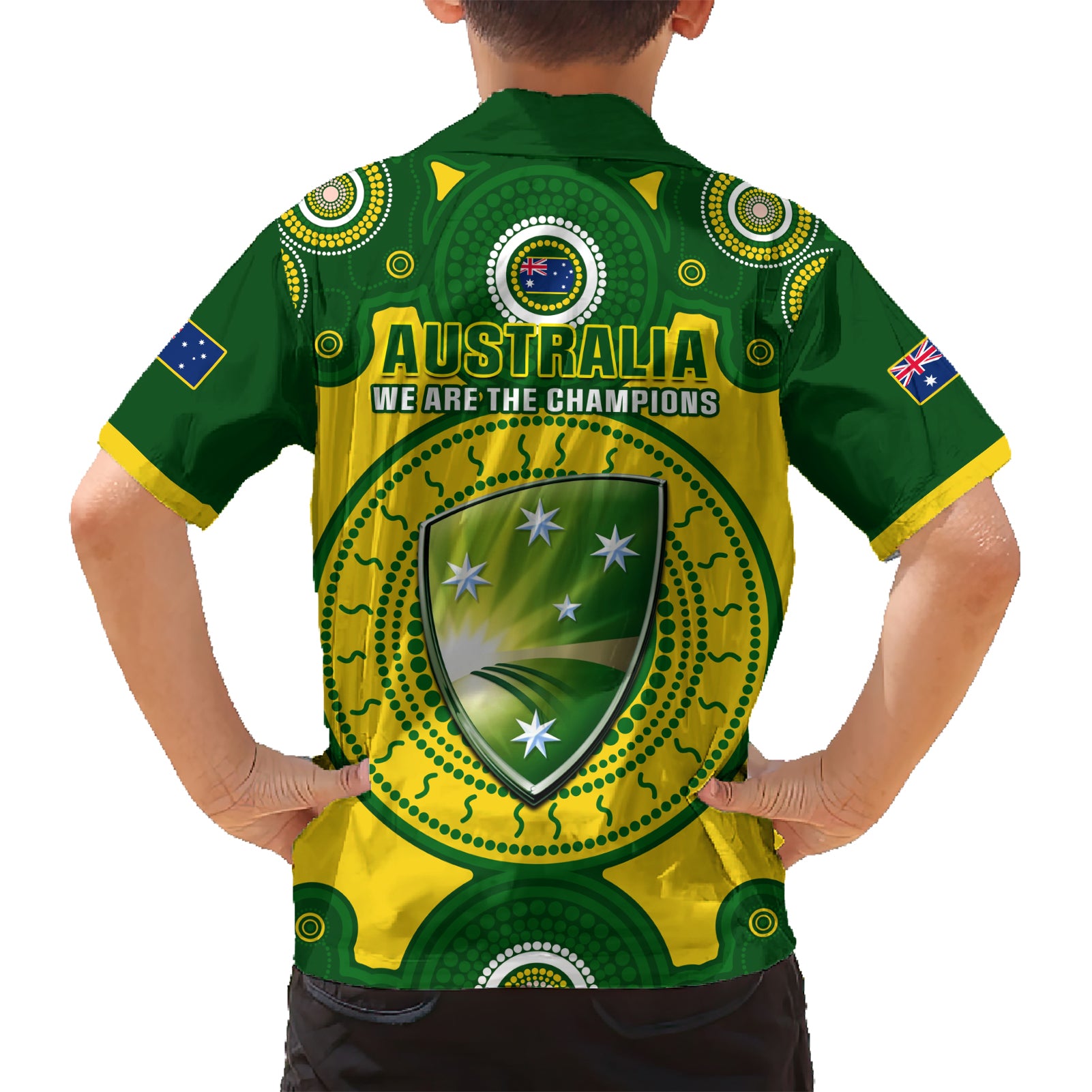 Australia Cricket Hawaiian Shirt 2023 World Cup 6th Champions Trophy National Color - Vibe Hoodie Shop