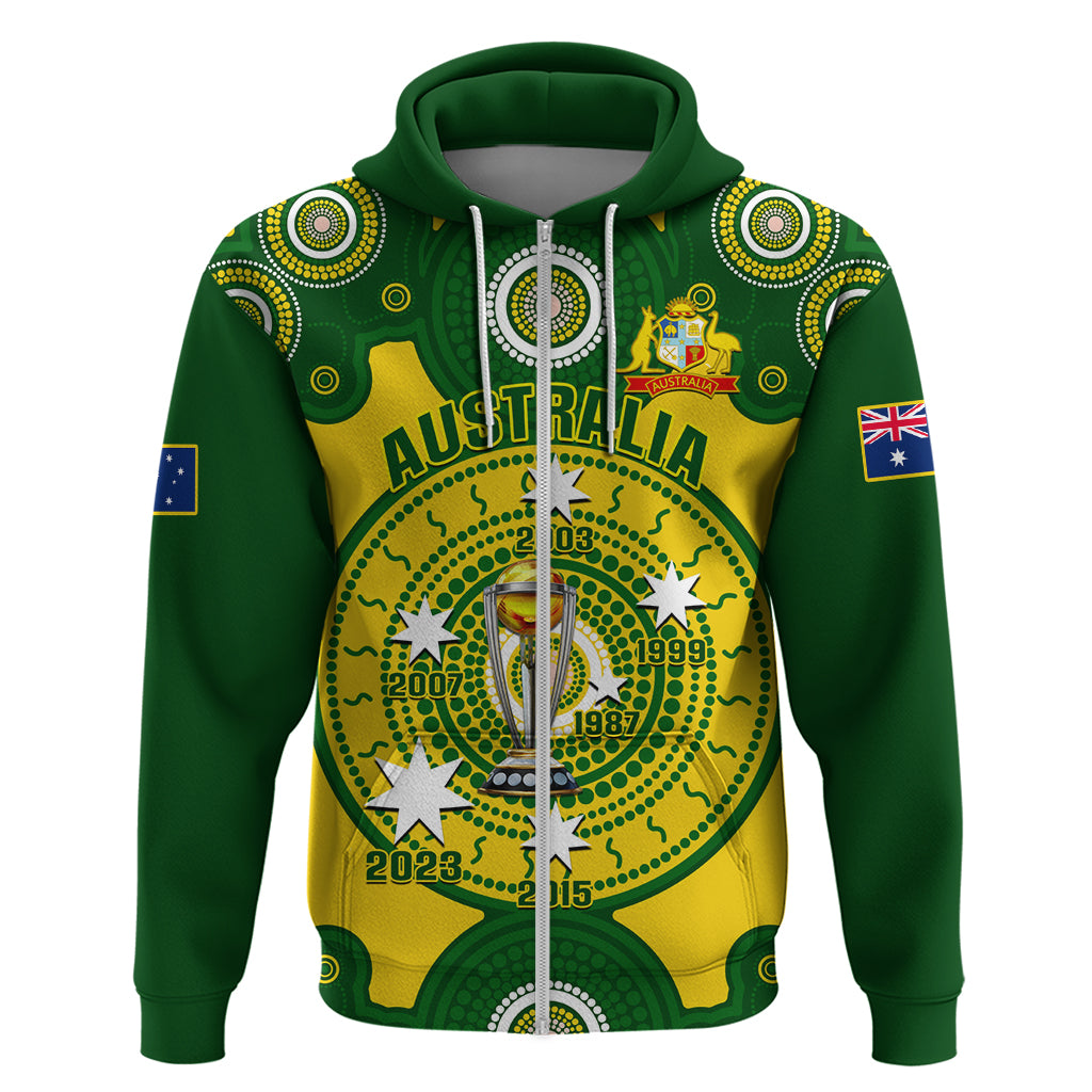 Australia Cricket Hoodie 2023 World Cup 6th Champions Trophy National Color - Vibe Hoodie Shop