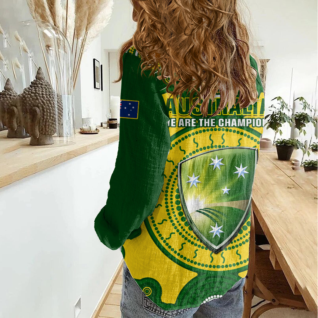Australia Cricket Women Casual Shirt 2023 World Cup 6th Champions Trophy National Color - Vibe Hoodie Shop