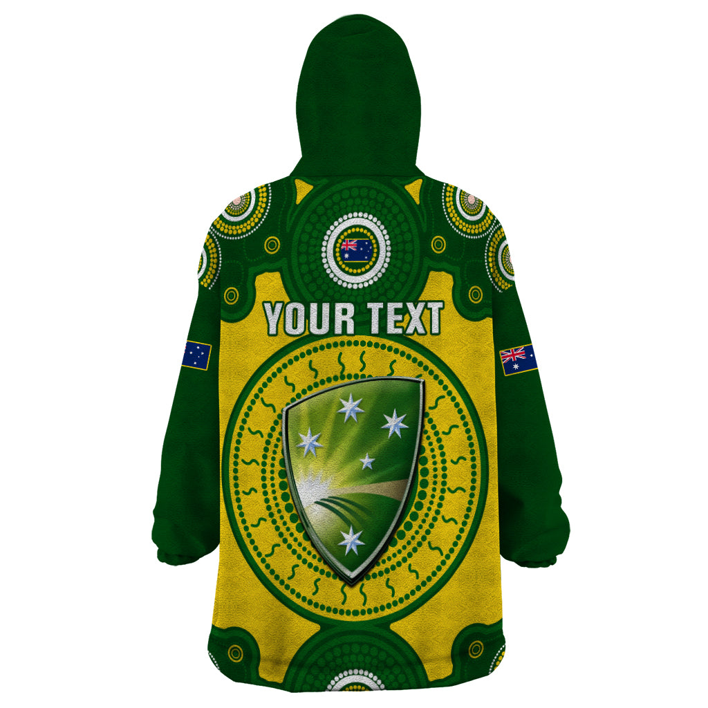 Personalised Australia Cricket Wearable Blanket Hoodie 2023 World Cup 6th Champions Trophy National Color - Vibe Hoodie Shop