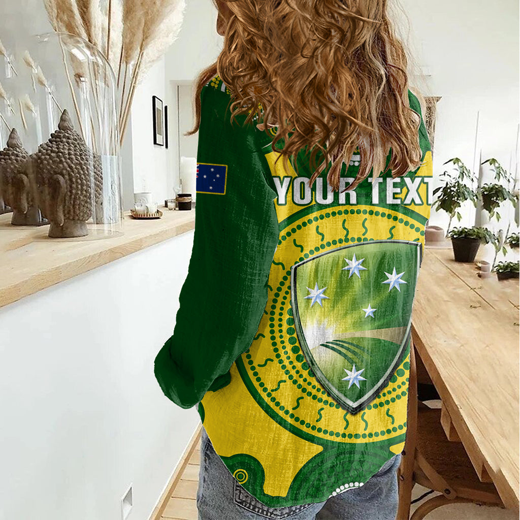 Personalised Australia Cricket Women Casual Shirt 2023 World Cup 6th Champions Trophy National Color - Vibe Hoodie Shop