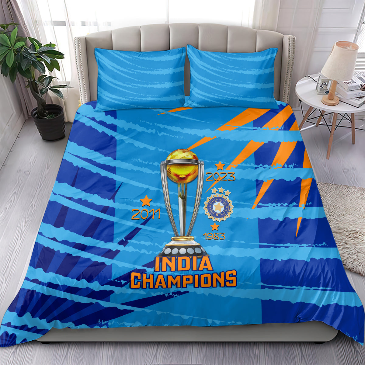 India Cricket Bedding Set 2023 World Cup 3rd Champions Proud - Vibe Hoodie Shop