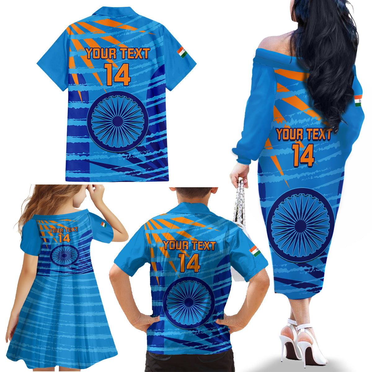 custom-india-cricket-family-matching-off-shoulder-long-sleeve-dress-and-hawaiian-shirt-2023-world-cup-3rd-champions-proud