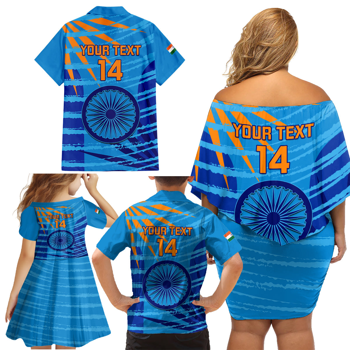 custom-india-cricket-family-matching-off-shoulder-short-dress-and-hawaiian-shirt-2023-world-cup-3rd-champions-proud