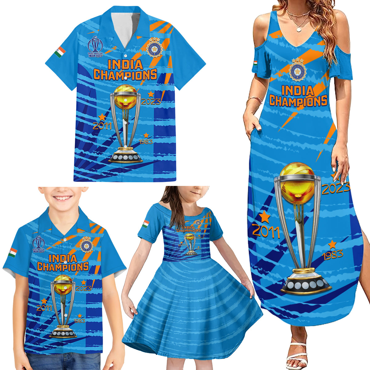 custom-india-cricket-family-matching-summer-maxi-dress-and-hawaiian-shirt-2023-world-cup-3rd-champions-proud